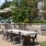 a table and chairs outside