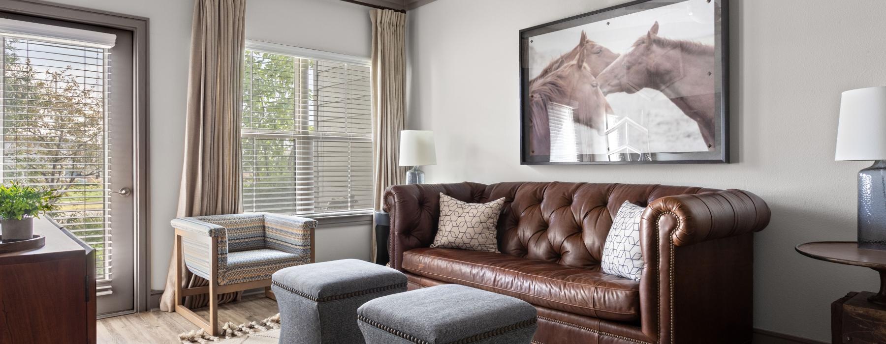 a living room with a couch and a coffee table